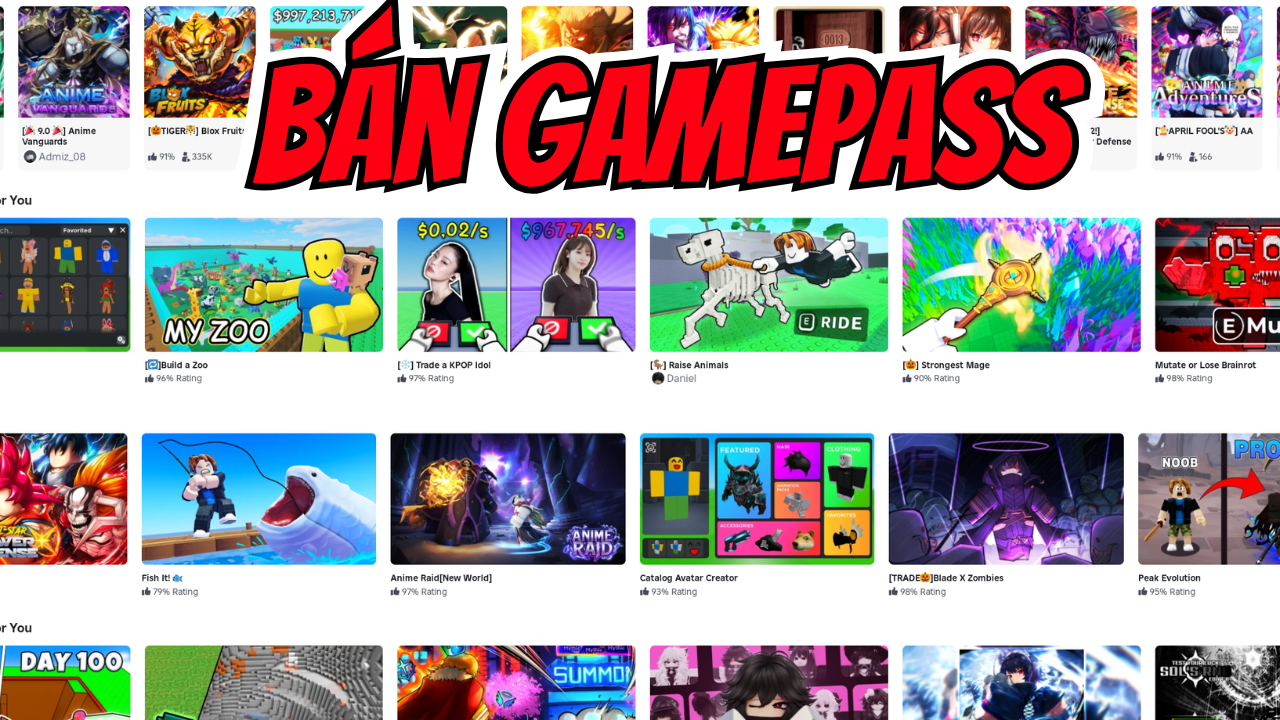 BÁN GAMEPASS tất cả Game